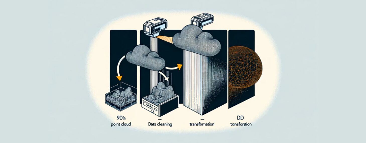 From point cloud to 3D model: generated by DallE.